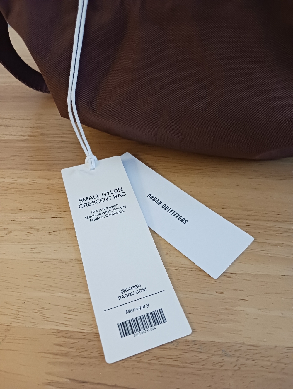 NWT BAGGU Small Mahogany Crescent Bag - Picture 7 of 10